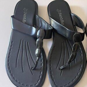 Brand New Pair of Black St Johns Bart Sandals, Size 6